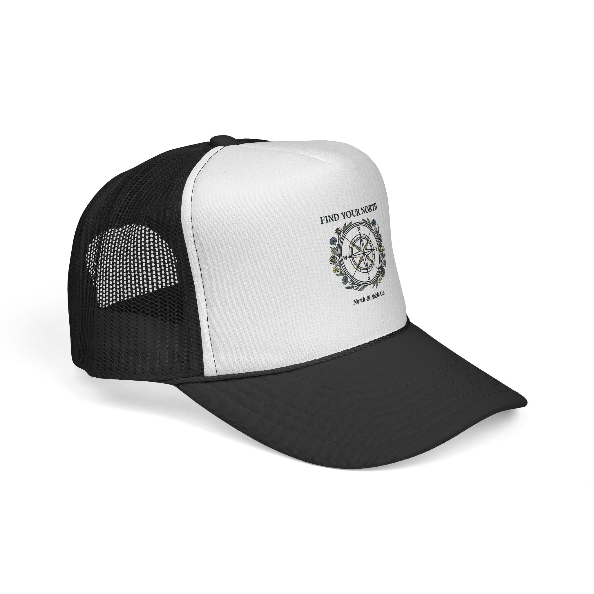 Find Your North Trucker Cap — Compass Graphic Mesh Baseball Hat