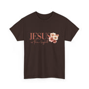 Jesus Is the Light T-Shirt — Floral Cross Christian Tee