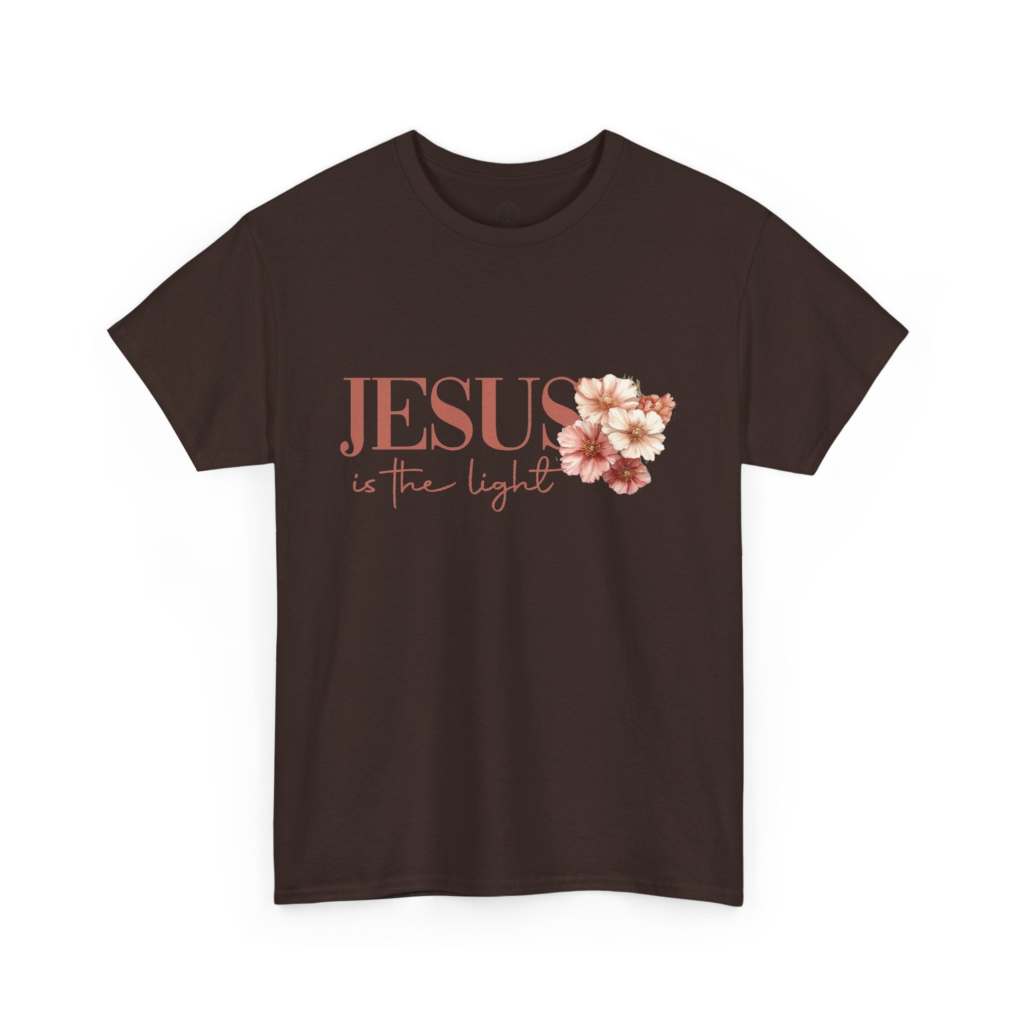 Jesus Is the Light T-Shirt — Floral Cross Christian Tee