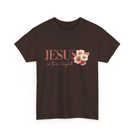 Jesus Is the Light T-Shirt — Floral Cross Christian Tee