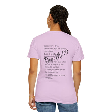 Encouraging Note T-Shirt — 'Never Give Up' Inspirational Tee