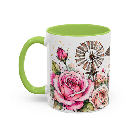Faith Coffee Mug (11oz) — "Trust God's Timing" Floral Accent Mug