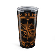 Men's Compass Stainless Steel Tumbler 20oz – 'Let the Past Be Your Guide, Never Your Anchor' Travel Mug