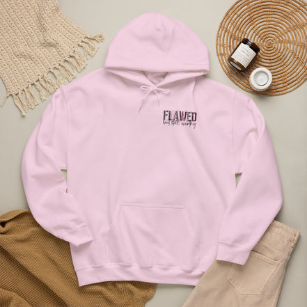 Flawed But Still Worthy Hoodie — Inspirational Women's Graphic Hoodie