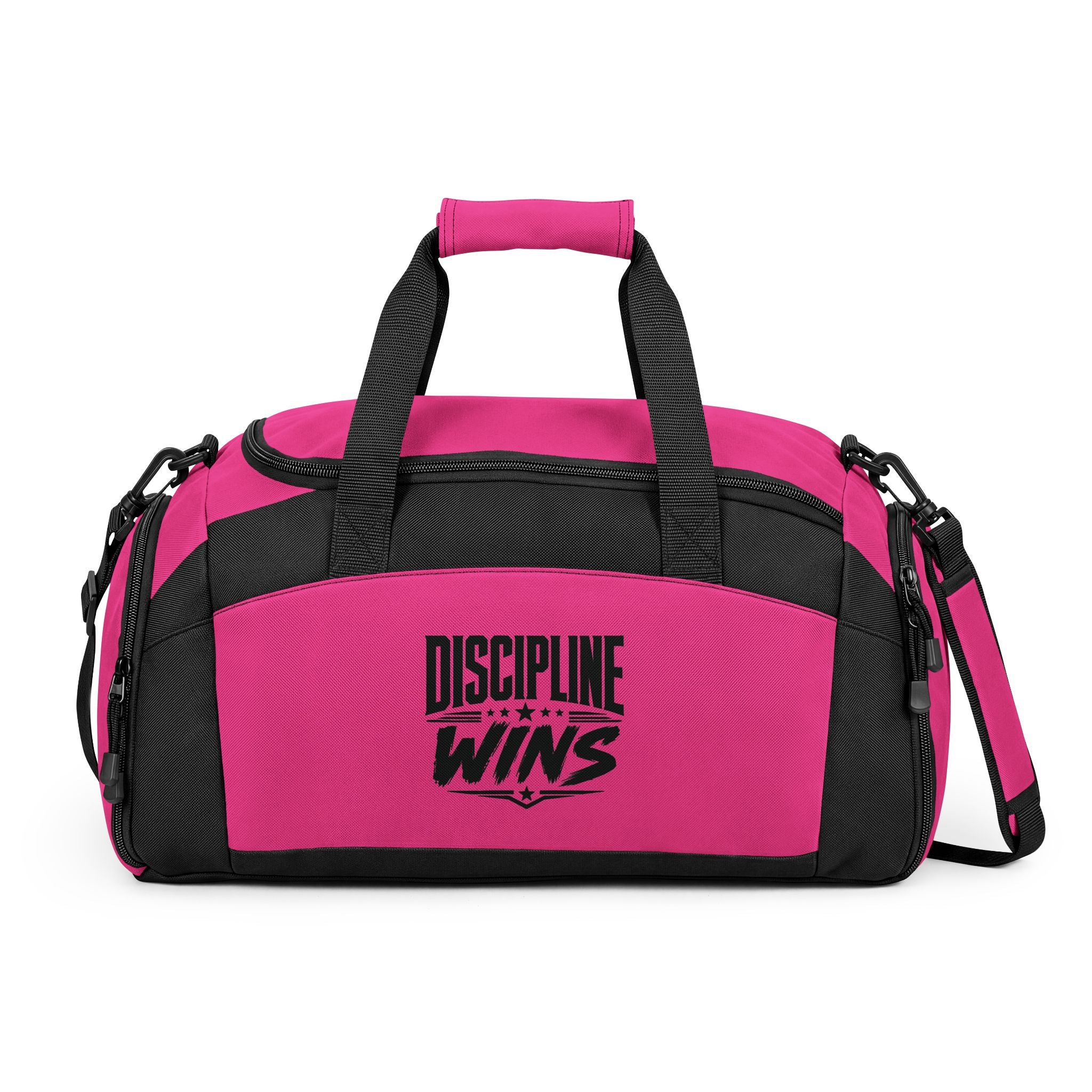Discipline Wins Gym Bag – Pink/Black & Red/Black Fitness Duffel