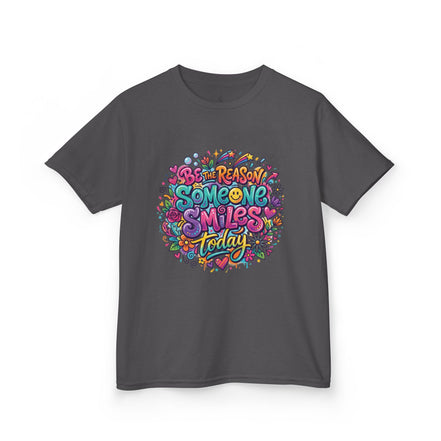 Kids back to school Tee — "Be the Reason Someone Smiles Today" Colorful Positivity Graphic