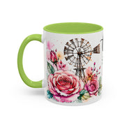 Choose Joy Floral Coffee Mug – Inspirational Pink Rose Accent Mug (11/15oz)
