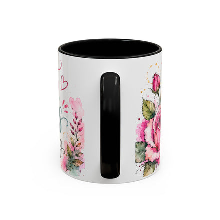 Faith Coffee Mug (11oz) — "Trust God's Timing" Floral Accent Mug