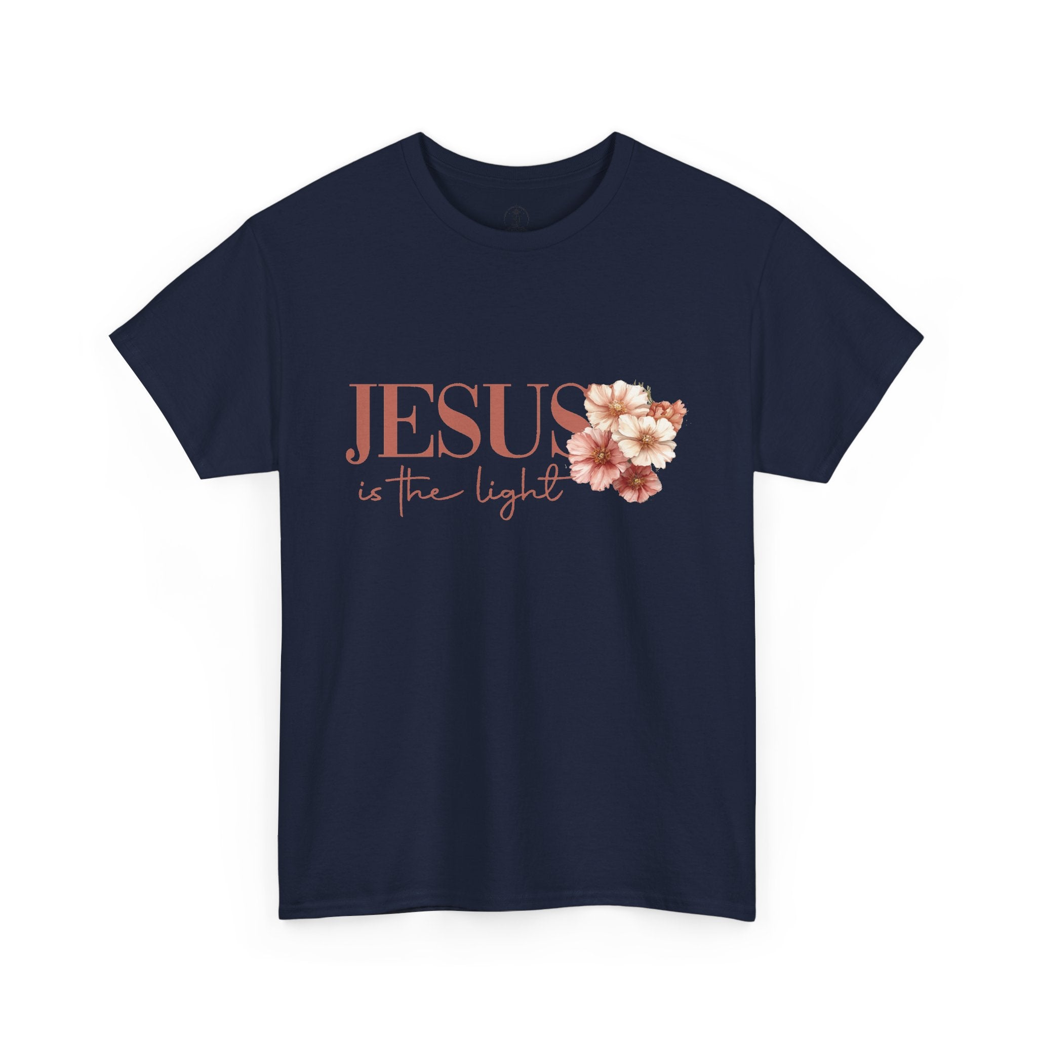 Jesus Is the Light T-Shirt — Floral Cross Christian Tee