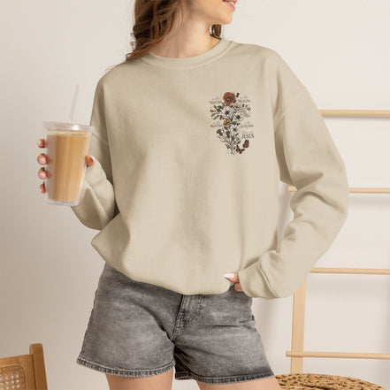 Religious Floral Cross - Inspirational Heavy Blend™ Crewneck Sweatshirt