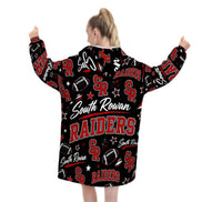 Football Inspired - South Rowan Raiders - Adult Blanket Hoodie