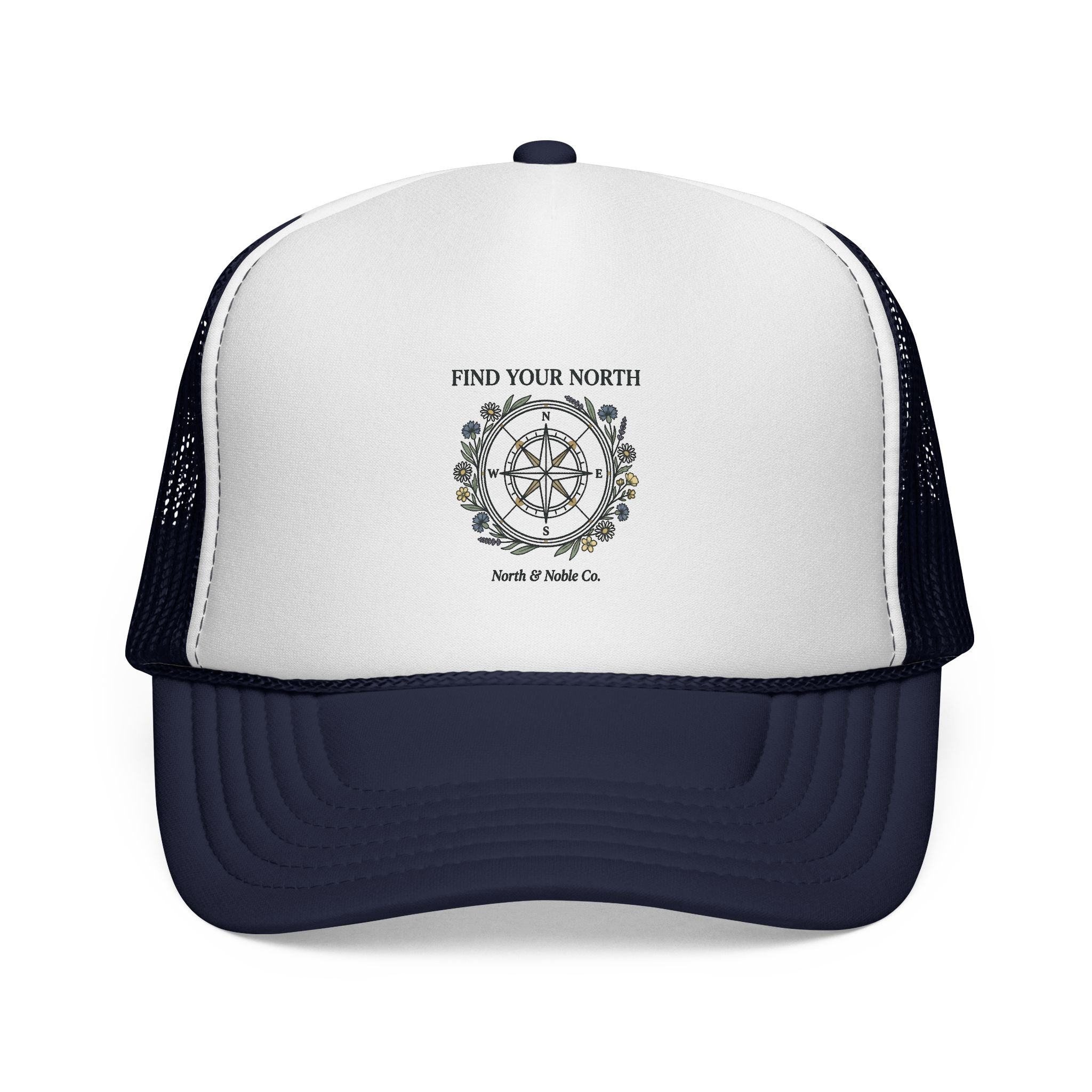 Find Your North Trucker Cap — Compass Graphic Mesh Baseball Hat