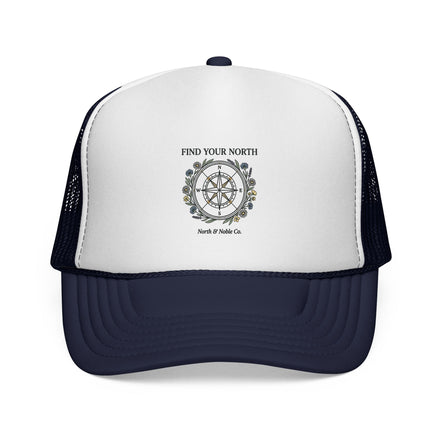 Find Your North Trucker Cap — Compass Graphic Mesh Baseball Hat