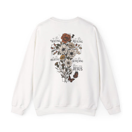 Religious Floral Cross - Inspirational Heavy Blend™ Crewneck Sweatshirt
