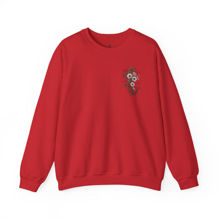 Religious Floral Cross - Inspirational Heavy Blend™ Crewneck Sweatshirt