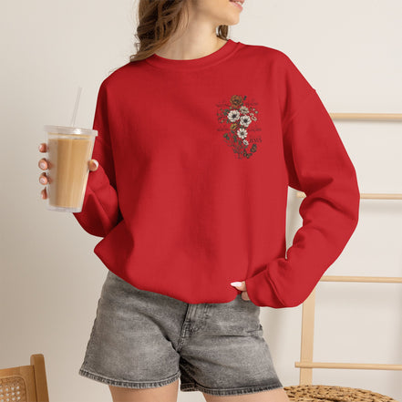 Religious Floral Cross - Inspirational Heavy Blend™ Crewneck Sweatshirt