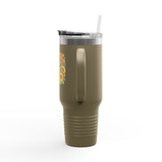 40oz Insulated Travel Mug — 'Choose Joy' Sunflower Design