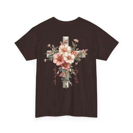 Jesus Is the Light T-Shirt — Floral Cross Christian Tee