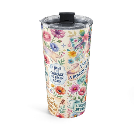 Empower Yourself 20oz Tumbler — Floral Inspirational Travel Mug