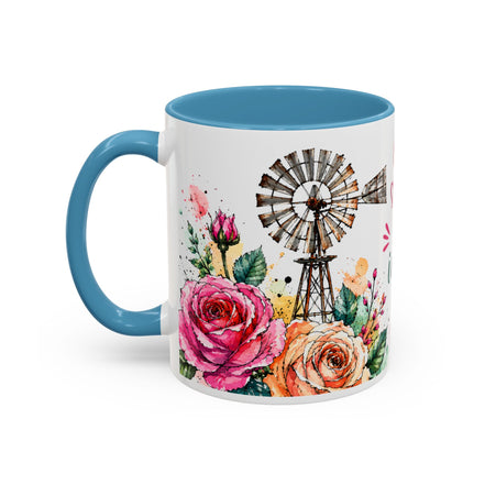 "Faith Makes the Impossible Possible" Coffee Mug — Floral Cross Inspirational Christian 110z