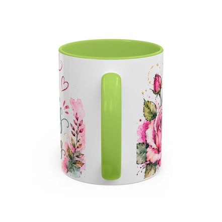 Faith Coffee Mug (11oz) — "Trust God's Timing" Floral Accent Mug