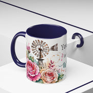Inspirational Floral Accent Coffee Mug — “Your Story Is Still Being Written”