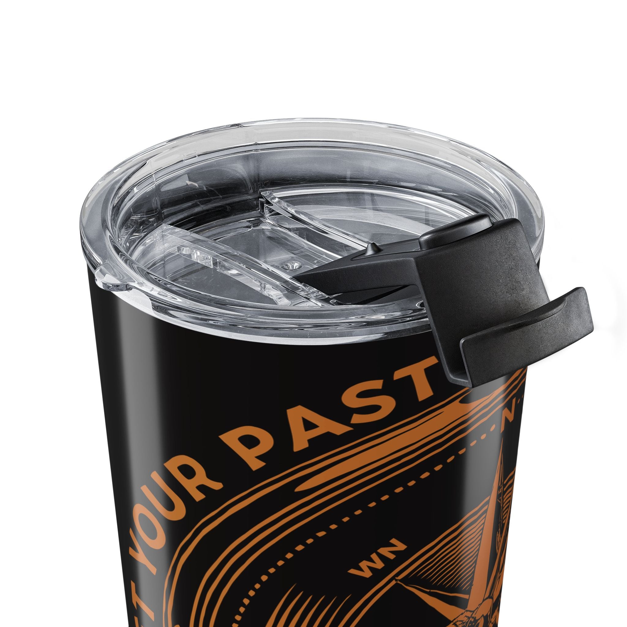 Men's Compass Stainless Steel Tumbler 20oz – 'Let the Past Be Your Guide, Never Your Anchor' Travel Mug