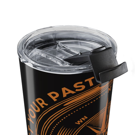 Men's Compass Stainless Steel Tumbler 20oz – 'Let the Past Be Your Guide, Never Your Anchor' Travel Mug