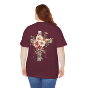 Jesus Is the Light T-Shirt — Floral Cross Christian Tee