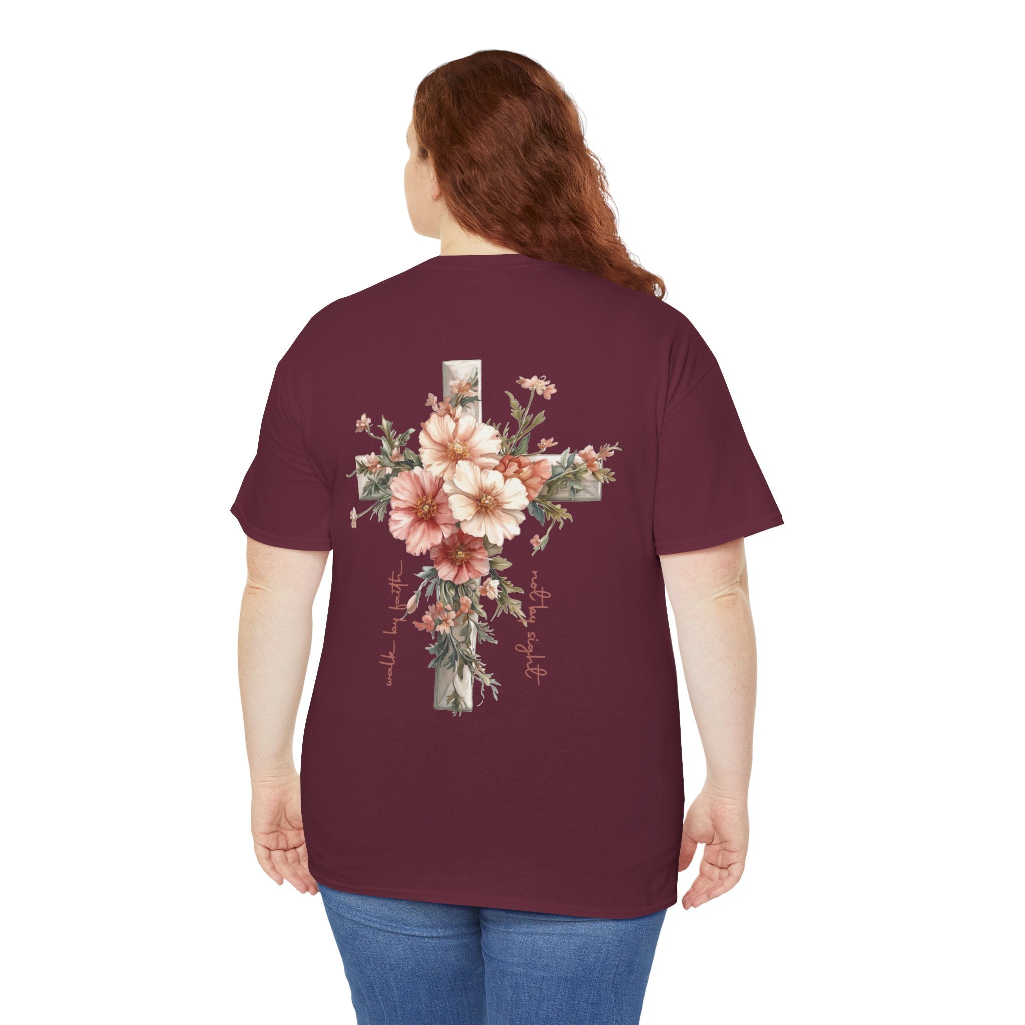 Jesus Is the Light T-Shirt — Floral Cross Christian Tee