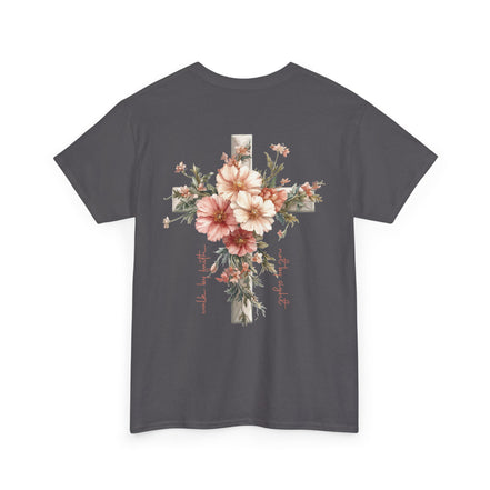 Jesus Is the Light T-Shirt — Floral Cross Christian Tee