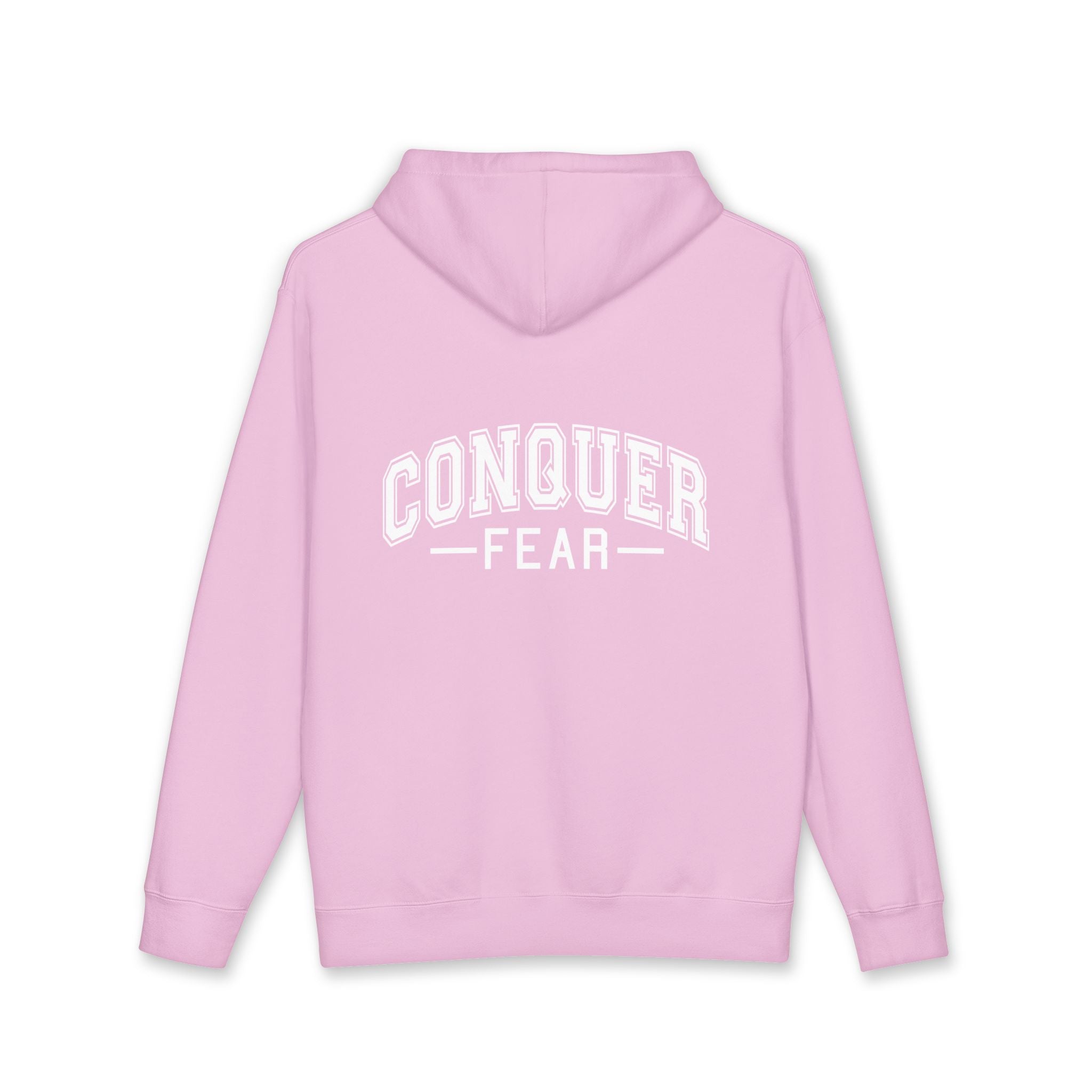 Unisex Hoodie — Conquer Fear Graphic Hooded Sweatshirt (Motivational Pullover)
