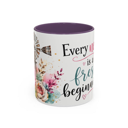 Coffee Mug - "Every New Day Is A Fresh Beginning" Floral Inspirational Coffee Mug