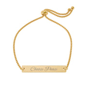 Engravable Adjustable Bar Bracelet — Personalized Nameplate Gift