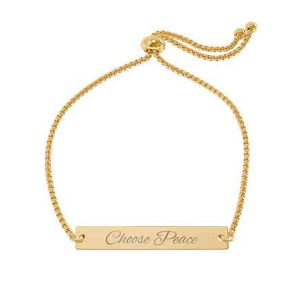 Engravable Adjustable Bar Bracelet — Personalized Nameplate Gift