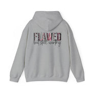 Flawed But Still Worthy Hoodie — Inspirational Women's Graphic Hoodie