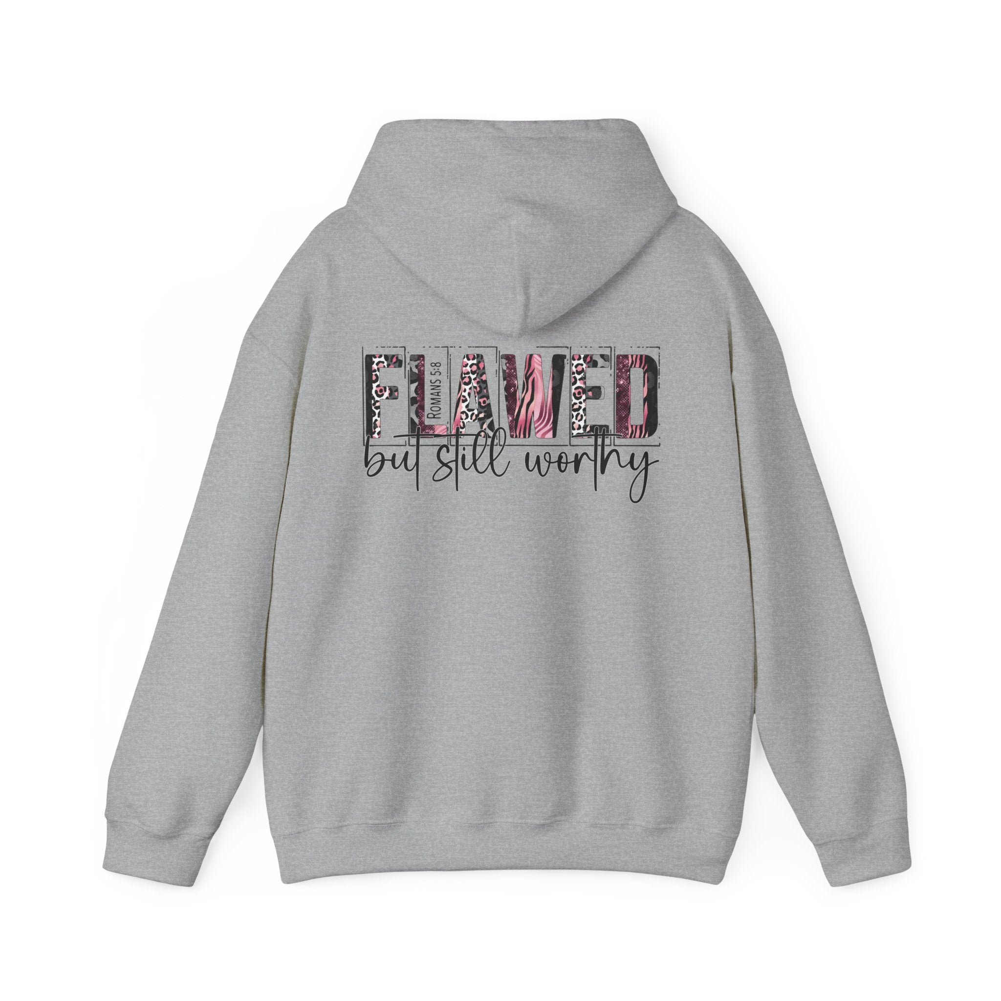 Flawed But Still Worthy Hoodie — Inspirational Women's Graphic Hoodie