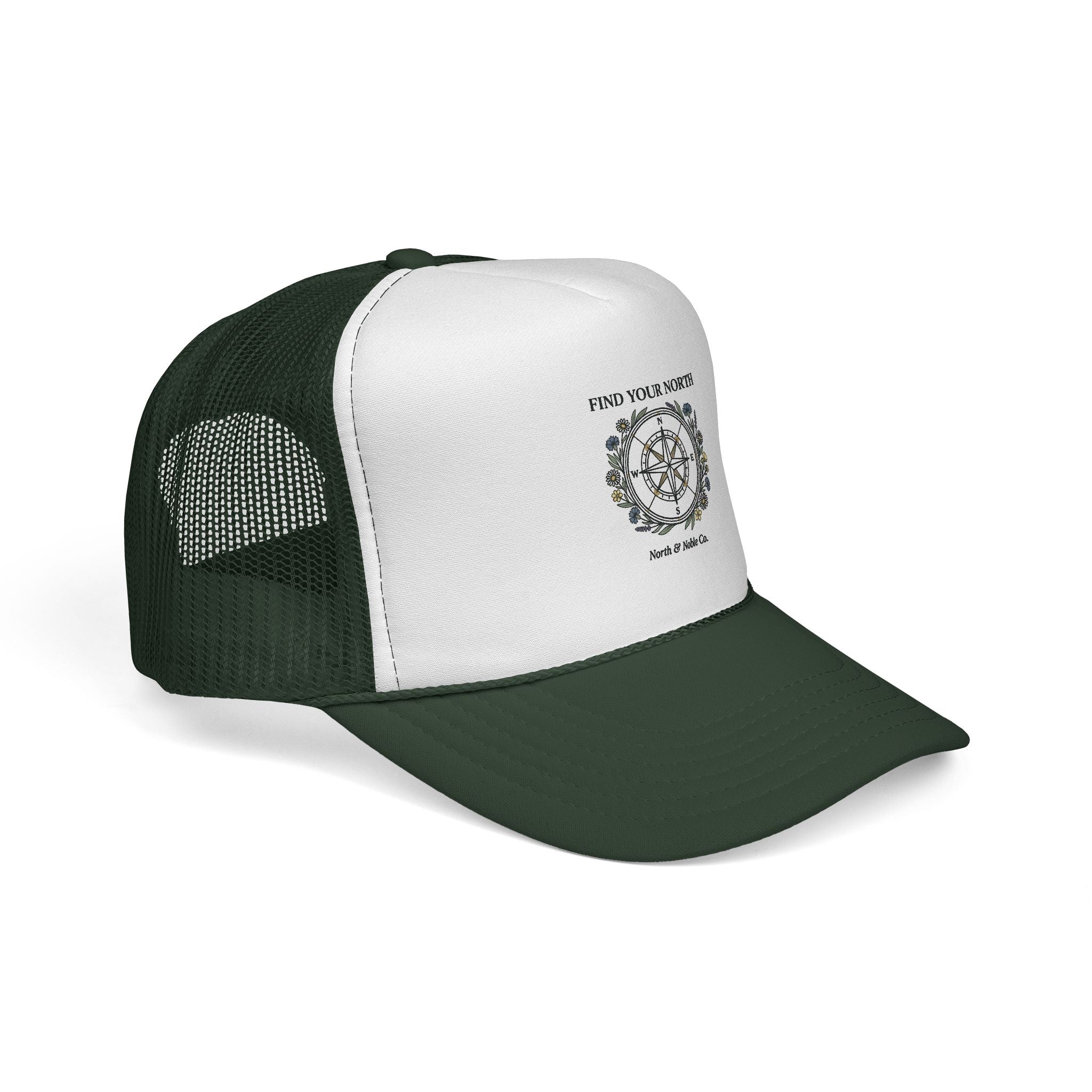 Find Your North Trucker Cap — Compass Graphic Mesh Baseball Hat