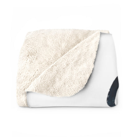 Sherpa Blanket - "Stay True Stay You" Compass & Mountain Floral Throw