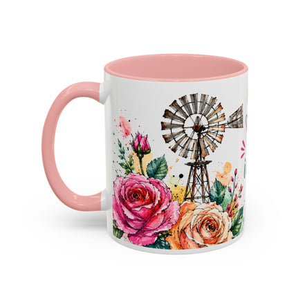 "Faith Makes the Impossible Possible" Coffee Mug — Floral Cross Inspirational Christian 110z