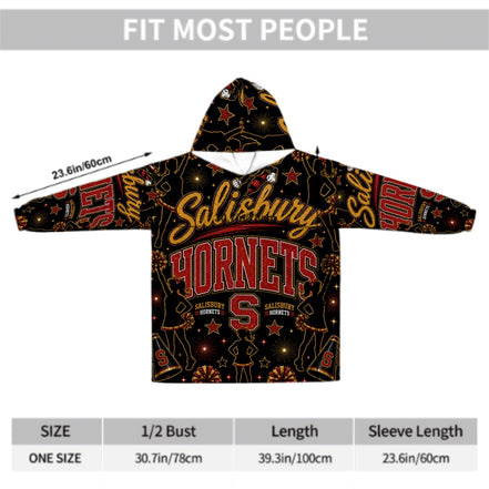 Cheer Inspired - Salisbury Hornets - Adult Blanket Hoodie