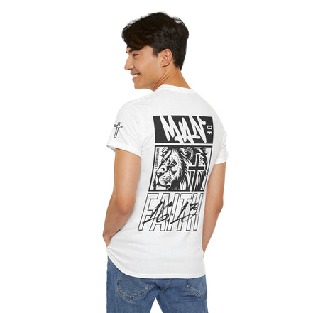 Men's Motivational "Man of Faith" - Heavy Cotton Tee