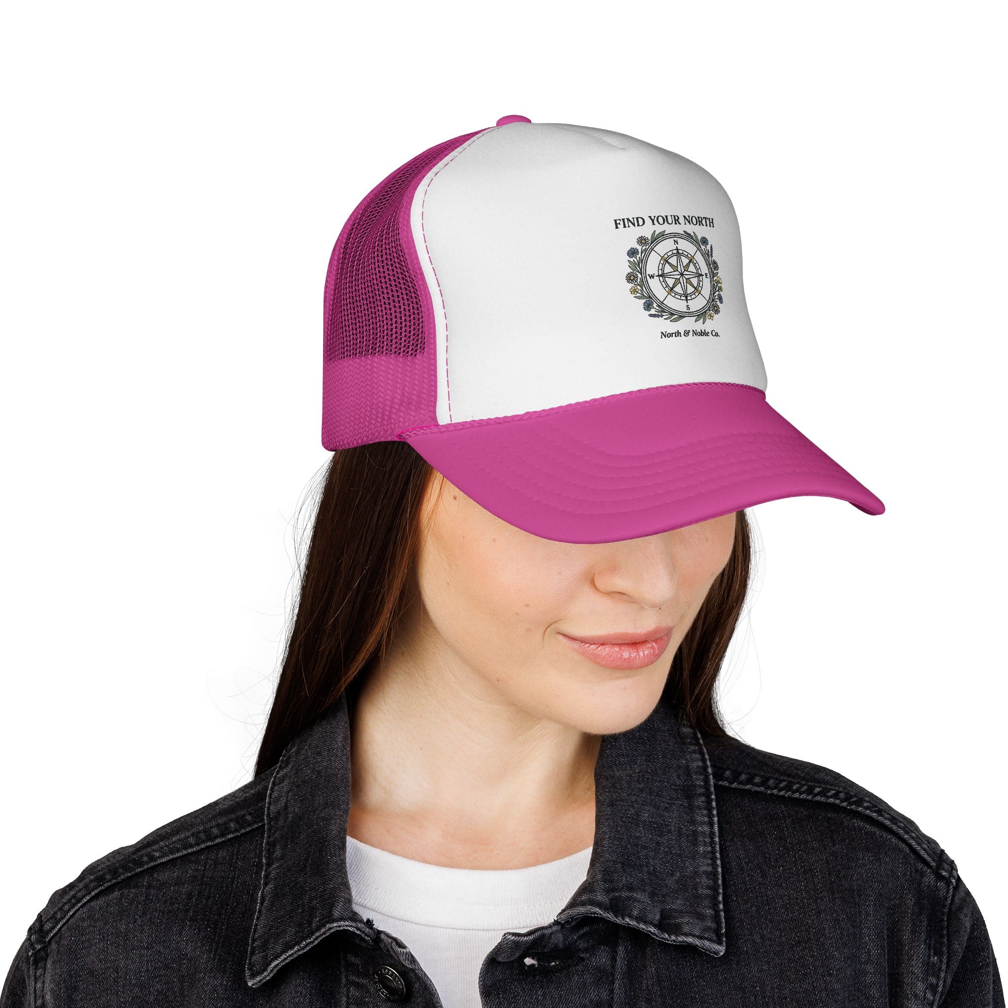 Find Your North Trucker Cap — Compass Graphic Mesh Baseball Hat