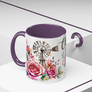 Choose Joy Floral Coffee Mug – Inspirational Pink Rose Accent Mug (11/15oz)