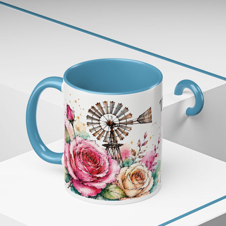 Inspirational Coffee Mug — (11oz) "The Best Is Yet to Come" Floral Accent
