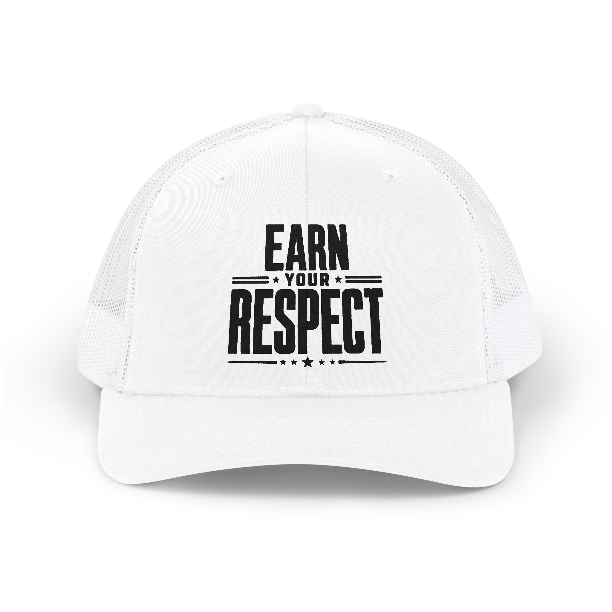 Men's Earn Your Respect Snapback Trucker Cap — Motivational Mesh Baseball Hat