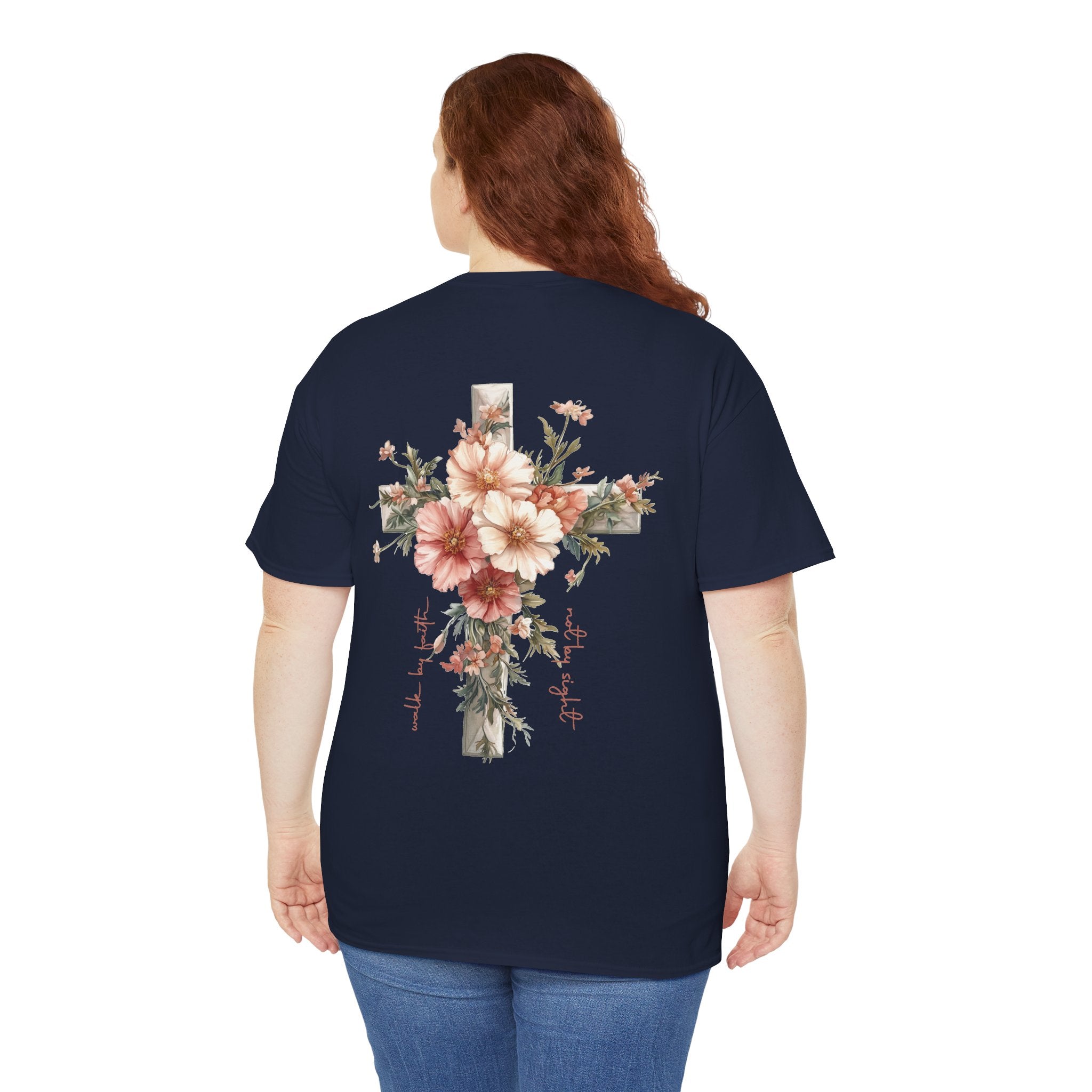 Jesus Is the Light T-Shirt — Floral Cross Christian Tee