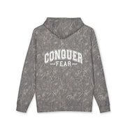 Unisex Hoodie — Conquer Fear Graphic Hooded Sweatshirt (Motivational Pullover)