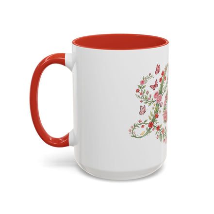 Floral Love Accent Coffee Mug — Butterfly Garden 11/15oz