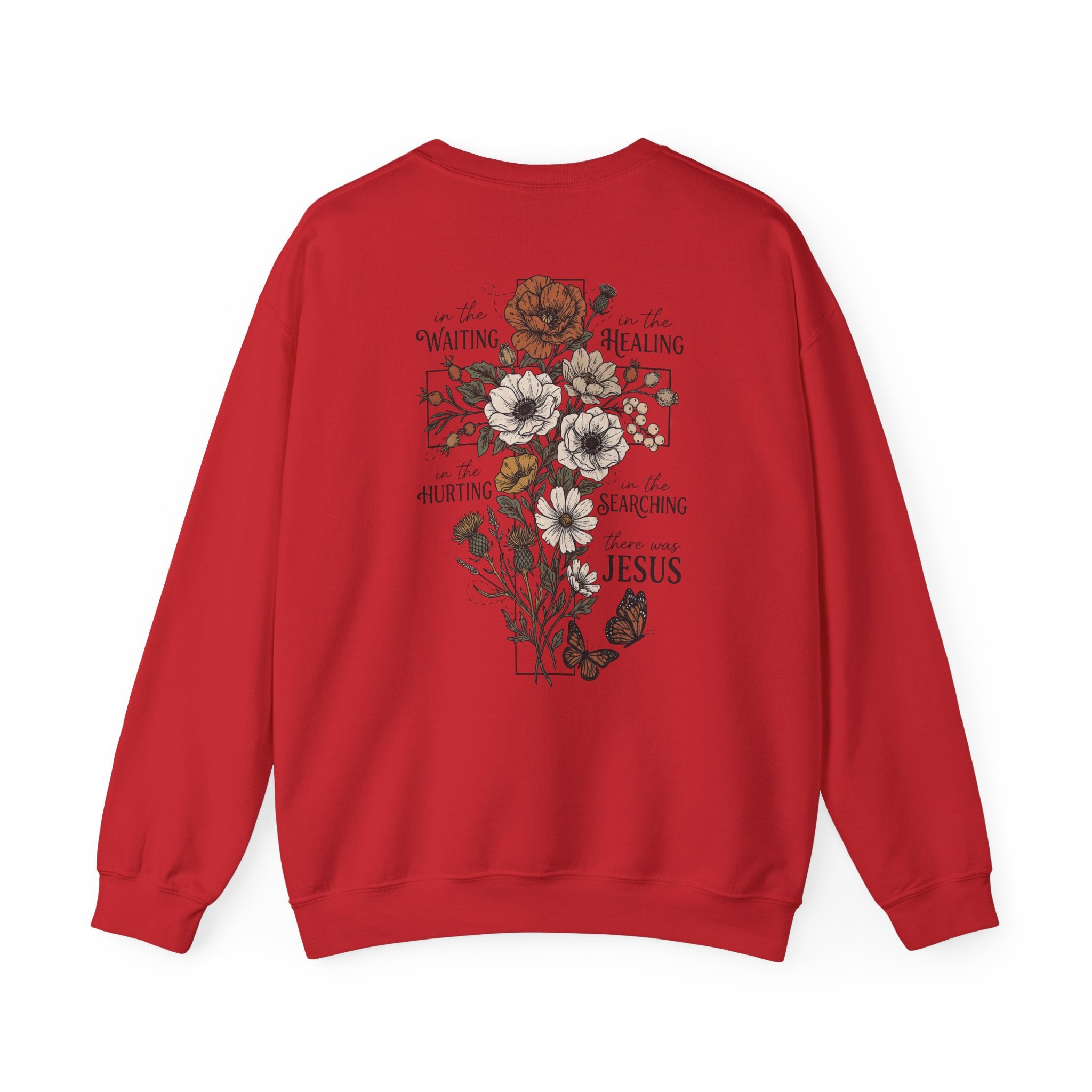 Religious Floral Cross - Inspirational Heavy Blend™ Crewneck Sweatshirt